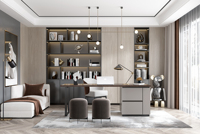 Bibliothèque modulaire en MDF moderne entièrement personnalisable avec des étagères réglables pour la maison, le bureau, le salon, l'appartement, l'hôpital