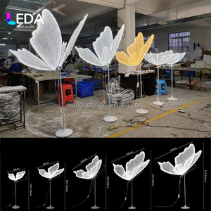 LEDA Wedding Aisle Decorative Butterfly Lamp Events Party Stage <b>Backdrop</b> LED Light Glow Butterfly <b>Stand</b> - Product Image 3