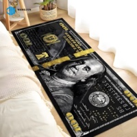 Tapis et carpettes à motif de dollar unique au design personnalisé Tapis de sol en velours Décoration de salon Chambre à coucher facile à nettoyer