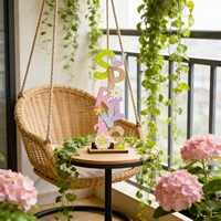 Décoration de table rustique en bois avec lettres pour Pâques et le printemps - Lapin festif pour événements, fêtes et décoration intérieure - Vente directe usine