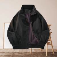 Veste de baseball personnalisée à col montant, coupe-vent d'extérieur, streetwear, veste pilote décontractée d'hiver pour homme grande taille
