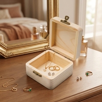 Boîte cadeau en bois non finie avec couvercle à charnière, décorations artisanales pour la maison, style amour, gravure florale, modèle d'emballage pour bijoux
