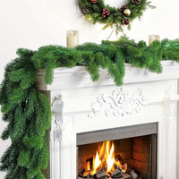 Décorations de Noël artificielles en PVC souple, couronne de sapin, guirlande de rotin, décoration murale pour porte, cheminée, escalier, ambiance festive pour la maison