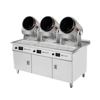 Robot de cuisson automatique 3 têtes, machine électrique à frire, équipement de cuisine professionnel pour riz frit, nouilles et légumes