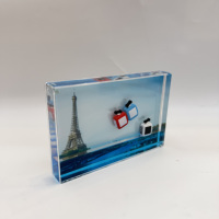 Cadre photo en acrylique écologique haute transparence avec design 3D pingouin, poisson, fantôme d'Halloween pour la décoration intérieure et les cadeaux