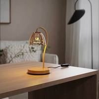 Lampe chauffe-cire électrique à intensité variable avec minuterie, en verre transparent en forme de pot à pétales de citrouille