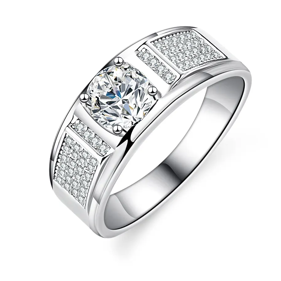 VVS Hochzeit Diamant Verlobung Männer Moissanit-Ring