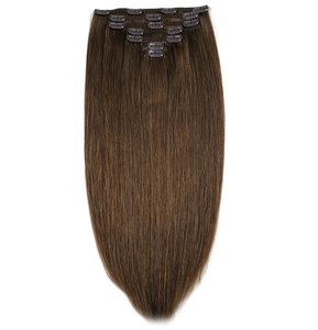 Extensions de cheveux humains K.SWIGS Dark Color Series, luxe premium, cuticules vierges, 7 pièces, 16 clips, 12-28 pouces, lisses, à clipser. - Product Image 6