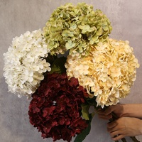 Prix d'usine, hydrangea géant à tige unique, 30 cm de diamètre, fleurs artificielles en soie de couleur dégradée pour la décoration de la maison et des hôtels