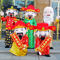 Nouvel an dieu de la richesse mascotte Costume nouvel an chinois dieu de la Fortune Costume Caishen vêtements