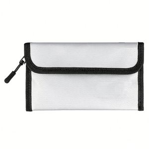 Small Water and Fire Resistant Zipper Pouch Fireproof <b>Document</b> <b>Bag</b> for Cash Passbook Bank Card and Money Filing Products - Product Image 1