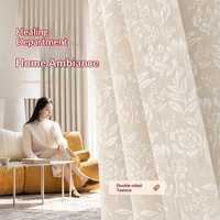 Rideau occultant intégral en polyester imprimé de qualité supérieure, style jacquard, bloquant 90-100 % de la lumière, pour salon et appartement