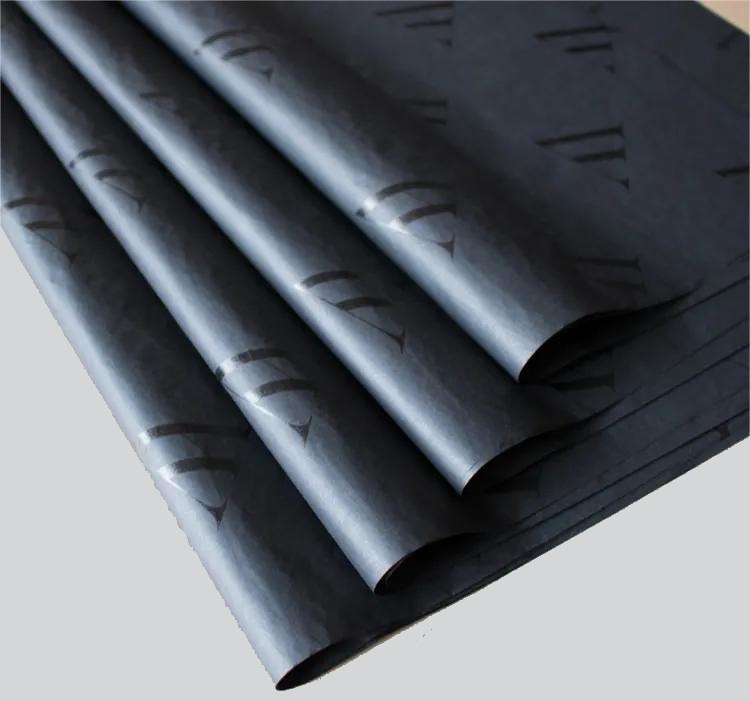 Custom Black Printed Wrapping Tissue Paper With Gold Logo for Soap Clothes Packaging