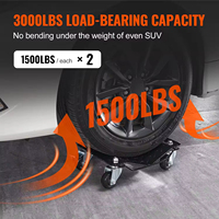 Ambull Chariot à roulettes pour voiture, 2 ou 4 pièces, robuste, pour déplacer les pneus de voiture, noir, pour voitures, camions, remorques, motos