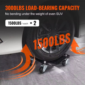 Ambull - Patines para Ruedas de Automóvil, 2 o 4 Piezas, Resistentes, para Mover Neumáticos de Automóviles, Camiones, Remolques y Motocicletas, Color Negro - Product Image 6