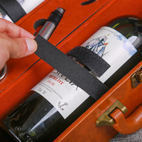 Boîtes en carton PU de luxe faites sur mesure, emballage classique en cuir PU, boîte cadeau de vin, petite boîte de valise en cuir avec poignée