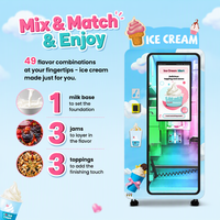 Distributeur automatique de crème glacée Haloo, distributeur automatique de yaourts et de crèmes glacées en libre-service, distributeur de crèmes glacées en état neuf