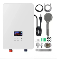 Chauffe-eau électrique mural instantané sans réservoir 3-6 kW 110 V avec écran numérique couleur en plastique pour douche à température constante à domicile