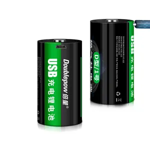 Batterie Lithium-ion Rechargeable, 1.5v D, 10000mah, Usb, Pour