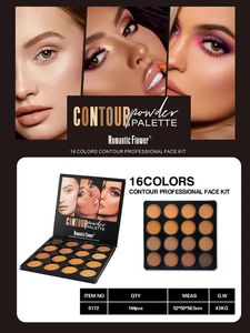 Paleta de polvos prensados mate cosméticos de contorno de cara de maquillaje de marca privada de 16 colores - Product Image 5