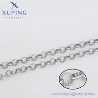 XUPING Vente en gros de bijoux Collier à maillons de câble plat plaqué platine couleur argent pour hommes