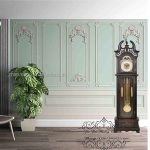 Grandfather <strong>Clock</strong> Solid Wood French Country Antique Luxury Tall Slender Arched Design Hourly Chiming Battery Operated - Product Image 2