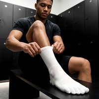 Chaussettes de compression à cinq doigts avec grip antidérapant en silicone, chaussettes de sport durables antidérapantes pour le football