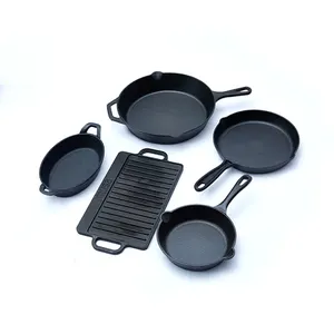 Custom Wholesale Cast Iron Kitchen Cooking Food Warmer Casseroles Hot Pots With Handle