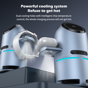 New Arrival Qi2.0 4-Trong-1 Động Cơ Kép Xoay Từ Sạc Không Dây Với Loa Cho Điện Thoại Thông Minh Đồng Hồ Tai Nghe - Product Image 6