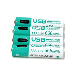 OEM ODM Pilas AaパイルUSB C Liイオン電池666mWh 1480mwh 2400mWh 3300mWh <span class=keywords><strong>1.5v</strong></span> AA <span class=keywords><strong>AAA</strong></span>リチウム充電式バッテリータイプC付き - Product Image 4