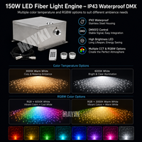 Iluminación de Piscina de Fibra Óptica RGBW de 150W con Efecto Centelleante, DMX, Resistente al Agua, Motor de Luz LED de Gran Potencia para Piscina