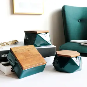 Cendrier nordique moderne de luxe, en céramique avec couvercle, accessoire pour la maison, nouveau modèle - Product Image 1