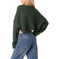Pull avec LOGO personnalisé pour femmes Pull-over Casual Knitwear Star Crop Jumper Designer Loose Stripe Ras du cou Pull d'hiver pour femmes