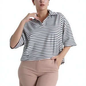 เสื้อยืดโอเวอร์ไซส์ Ever Glow Plus Size สำหรับผู้หญิง สีฟ้าอ่อน คอกลม แขนสั้น ผ้าโพลีเอสเตอร์/คอตตอน ทรงหลวม น้ำหนัก 340 กรัม - Product Image 1