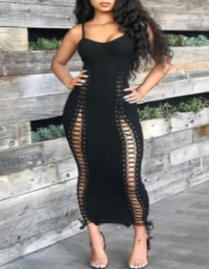 Robe d'été sans manches de haute qualité pour femmes, bretelles fines, robe tube, robe courte pour femmes, robe sexy pour boîte de nuit - Product Image 1