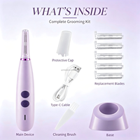Appareil d'exfoliation faciale rechargeable OEM ODM avec lumière LED, outil de dermaplaning sonique pour l'élimination des poils de pêche et des poils du visage