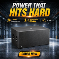 LEON AUDIO Équipement audio professionnel Caisson de basses actif double 18 pouces 3200W Amplificateur classe D DSP Bi-Amplification