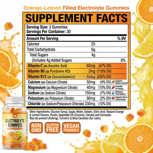 OEM creatimies elektrolit dengan elektrolit esensial vitamin untuk daya tahan olahraga hidrasi Gummies - Product Image 4