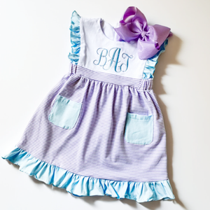 ชุดเดรสชื่อเด็กผู้หญิงพร้อมโบว์ปักหลากสีชุดคู่กับน้องสาวอีสเตอร์คลาสสิกของขวัญฤดูใบไม้ผลิฤดูร้อน - Product Image 3