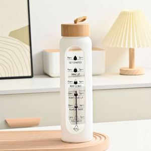 Customized Business Giveaways Promotional Glass Water Bottles Bamboo Lid for Sport Events Gym <b>Gifts</b> - Product Image 6
