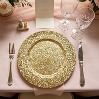 Assiettes de Présentation Dorées en Plastique de Luxe Tendance pour Mariages et Événements – Vente en Gros