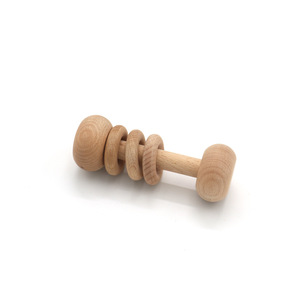 <span class=keywords><strong>Hochet</strong></span> en bois de hêtre pour bébé, jouet doux pour nouveau-nés, pour la dentition, effet apaisant et calmant - Product Image 5