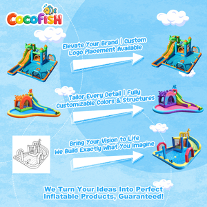 Cocofish - Tobogán Acuático Inflable 9 en 1 <span class=keywords><strong>para</strong></span> Niños, Parque Acuático con Tobogán Húmedo y Seco <span class=keywords><strong>para</strong></span> Jardín Trasero - Product Image 5