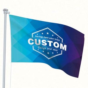 Qiyang Good Quality Digital Printing Advertising Promotional Blue Custom <b>Flags</b>, Banners with Any logo Any Design Any Color - Product Image 6