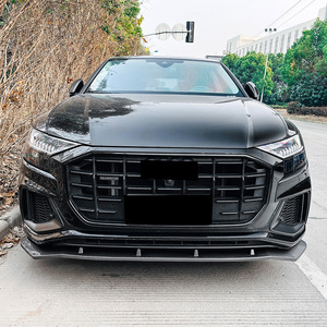 Amp-Z Front Bumper Lip Splitter For Audi Q8 SQ8 Sline 2019-2023 Piano Black Carbon Fiber Texture Matte Finish - Product Image 2