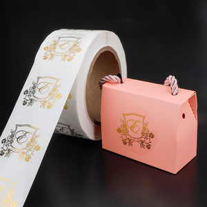 Autocollants de mariage transparents personnalisés en feuille d'or, étiquettes de scellage pour boîtes de cadeaux avec blason, rouleau d'autocollants transparents - Product Image 2