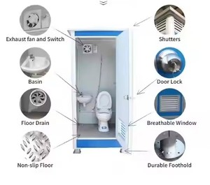Harga Murah 2025 Harga Toilet portabel Toilet Prefab Toilet kamar mandi untuk dijual rumah Toilet tempat duduk jongkok Prefab kamar mandi portabel - Product Image 5