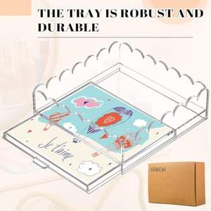 ถาดอะคริลิคใสขนาดใหญ่มีลิ้นชักลายหอยเชลล์ทันสมัย - Product Image 1