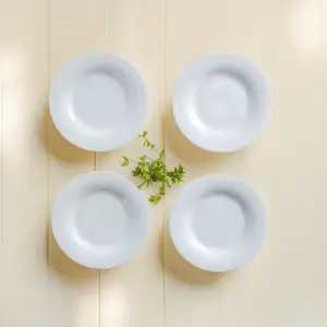 Set Of 4 Ceramic Side Plates Hotel Plates Dishes Nordic White Plates Restaurant Dinnerware For Catering