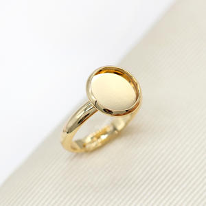 DIY 쥬얼리 링 제작 액세서리에 적합한 10mm 베이스로 14K 금도금 반제품 링 세팅 - Product Image 1